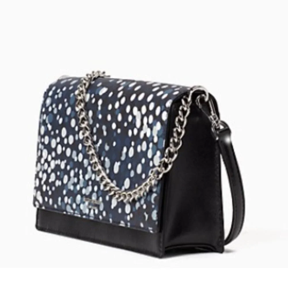 Kate Spade Cameron Convertible Crossbody Black with Multi-Colored Dots - Picture 3 of 16